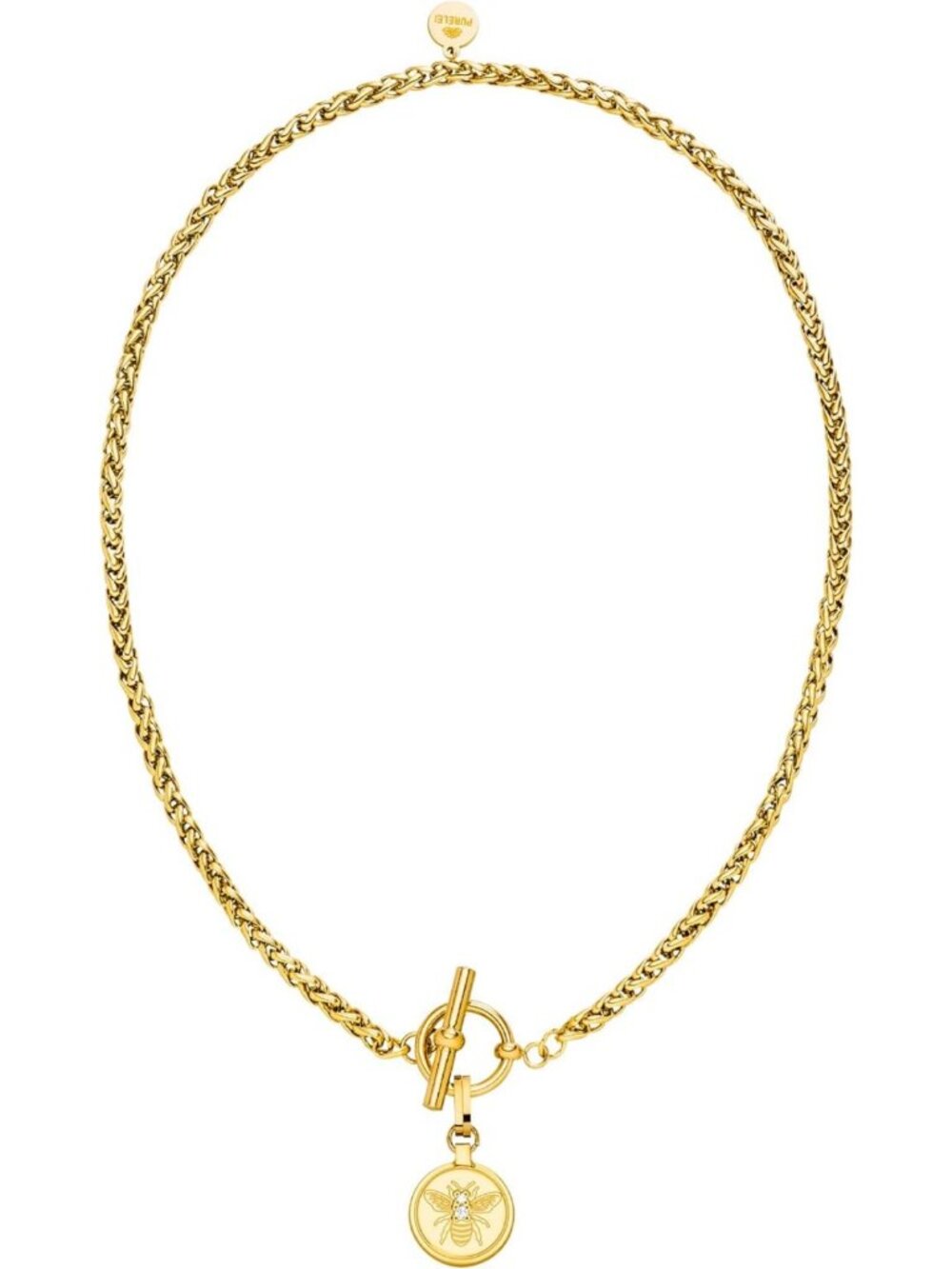 18K Gold Plated Waterproof Necklace - 17" Stainless Steel Pendant Chain